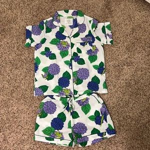 Printfresh Hydrangea Hideaway Short Sleep Set - Cloud - Size Small